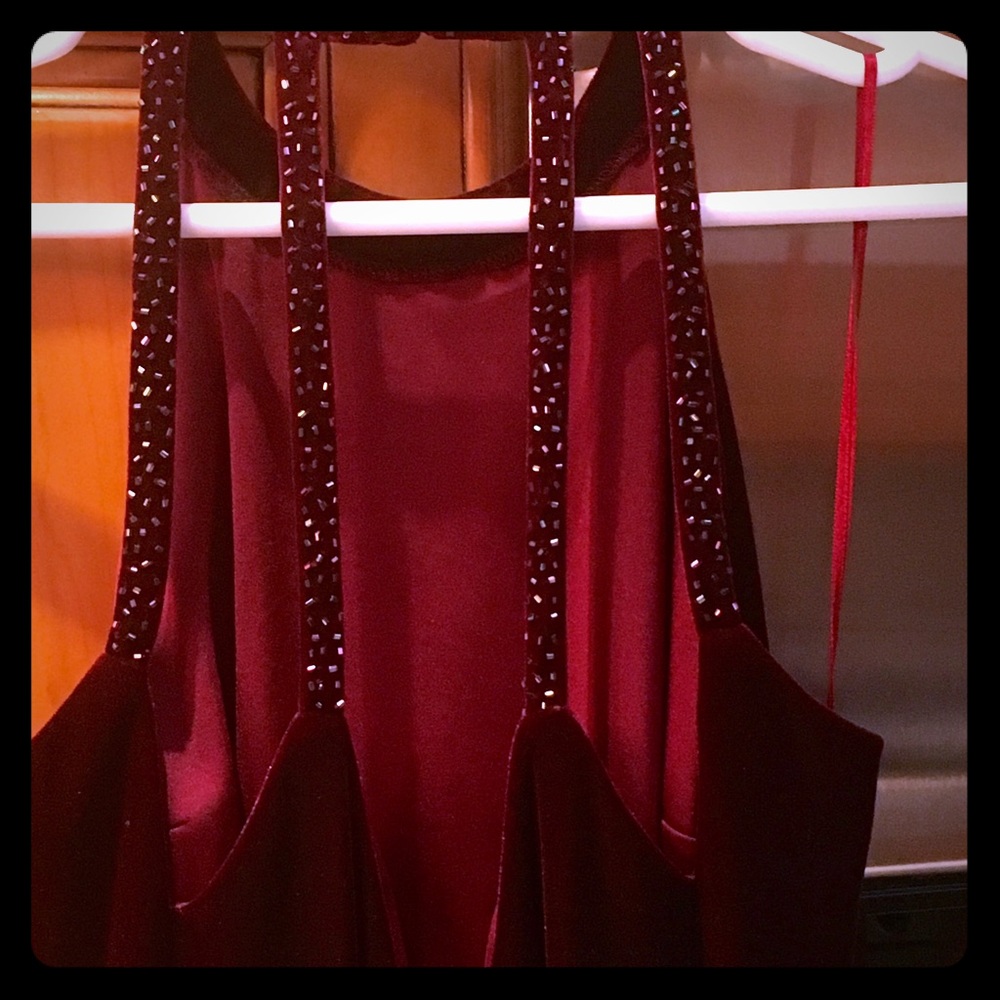 Strappy Beaded Halter Dress